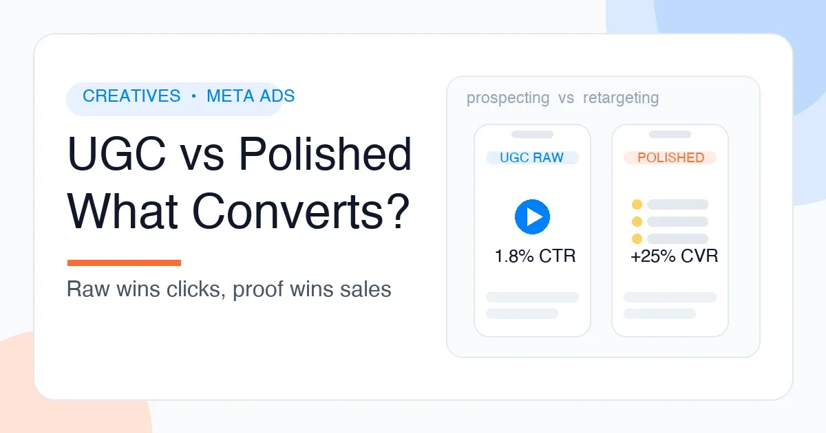 UGC video vs polished studio creative split test for Meta Ads